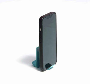 Teal Double Hook holding an iphone